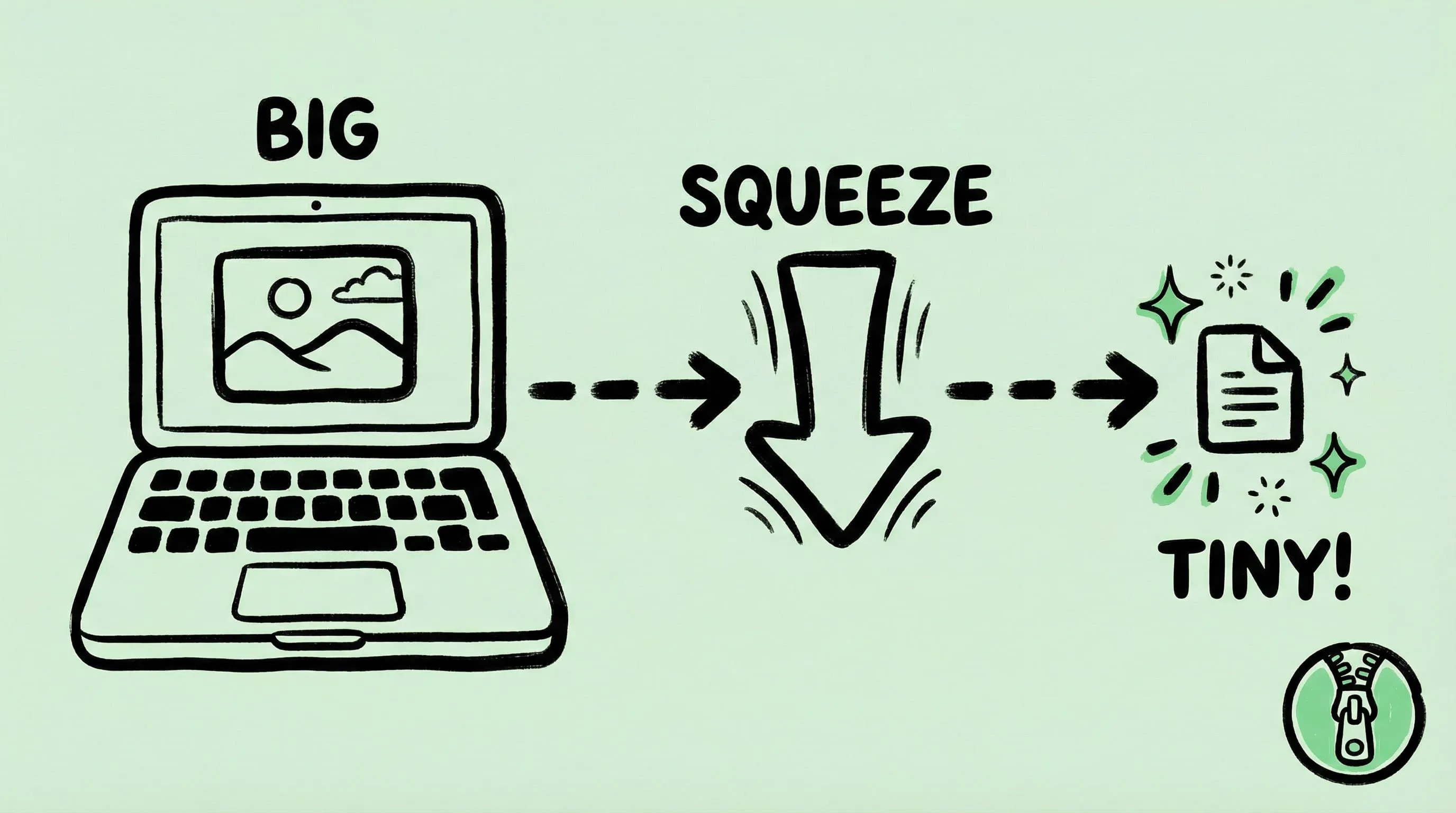 Zipic image compression app running on macOS — dashboard showing before and after compression results