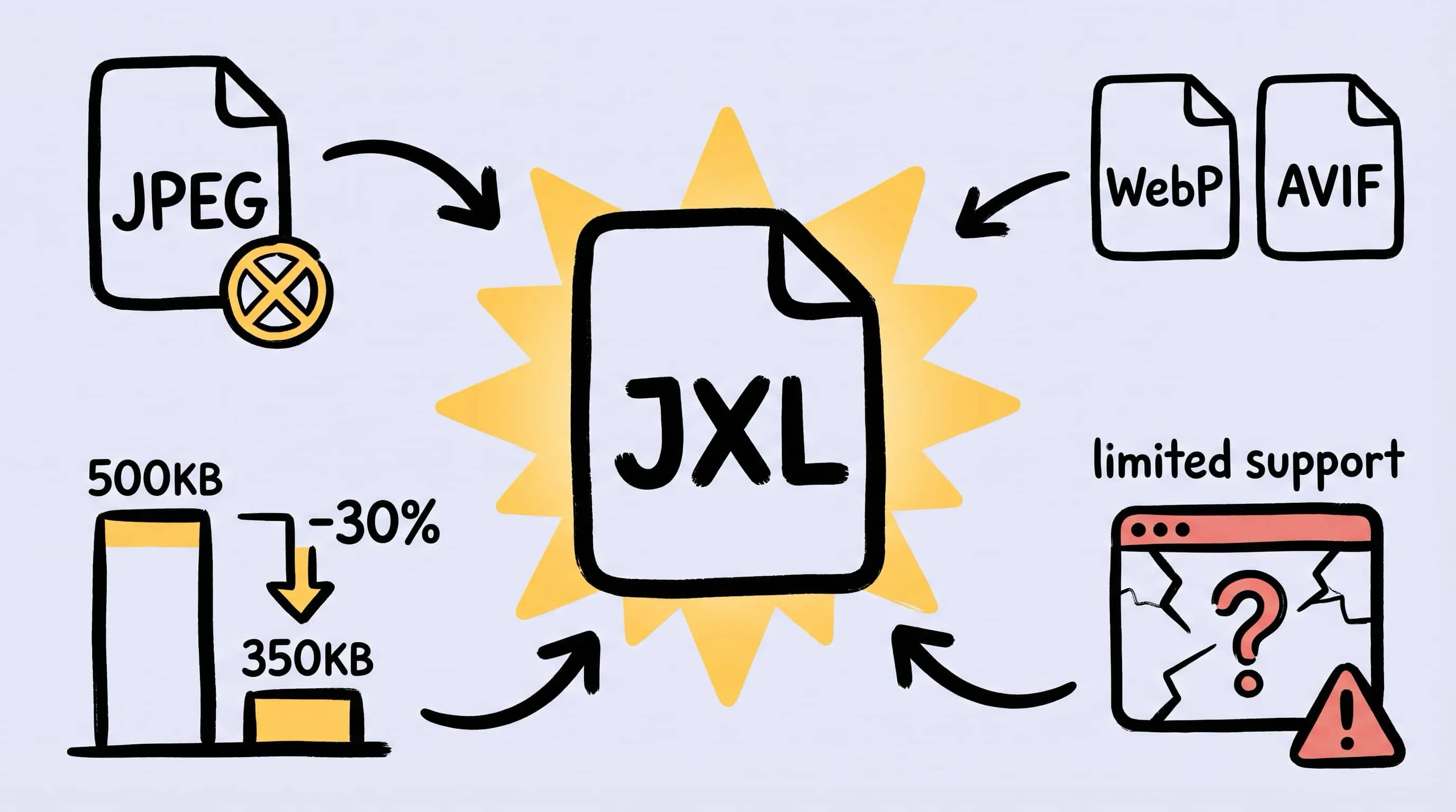 Zipic JPEG XL converter on Mac showing the Save Format dropdown with JXL selected