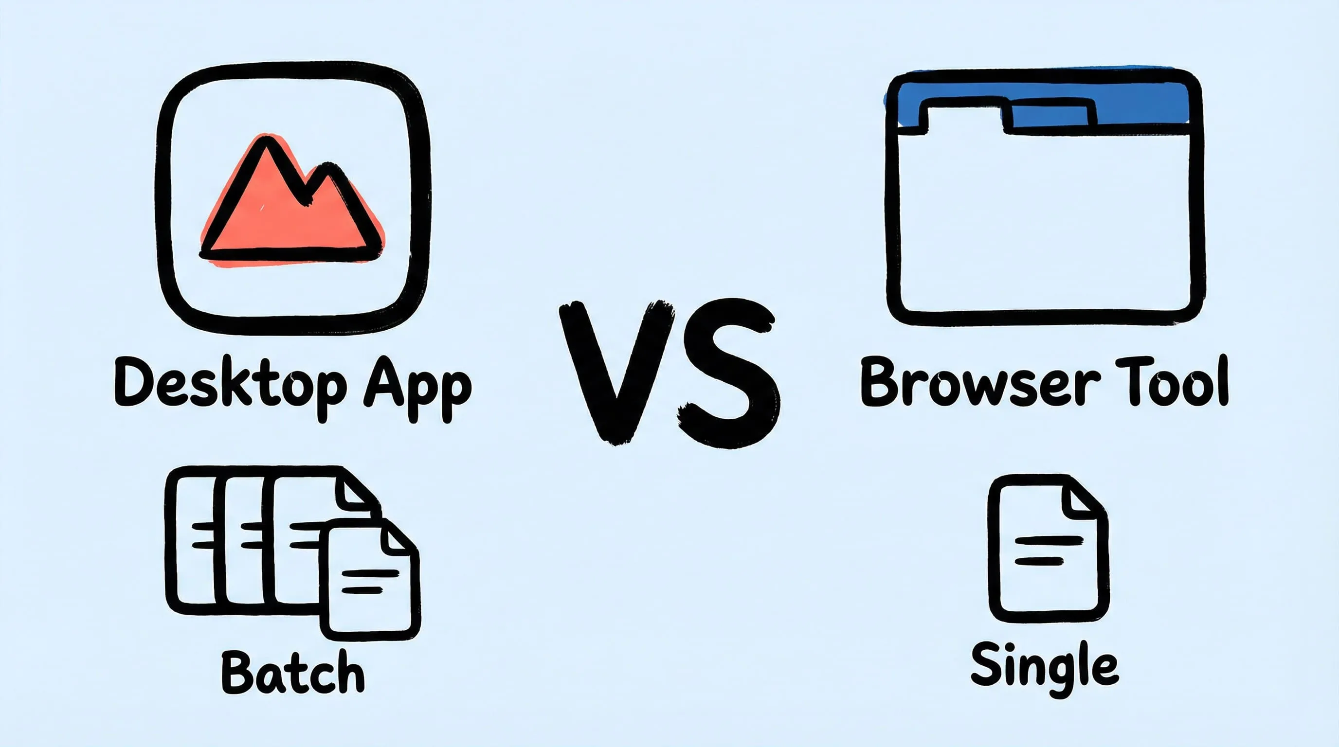 Zipic desktop app compared with Squoosh browser tool for image compression on Mac
